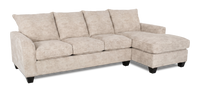 Made in Canada Customizable Sofa Lab Arc Fabric Right-Facing Sofabed Sectional - Plush Parchment 