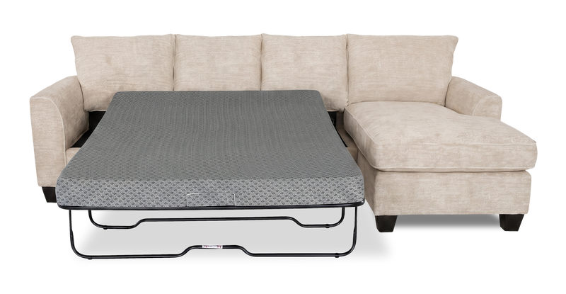 Made in Canada Customizable Sofa Lab Arc Fabric Right-Facing Sofabed Sectional - Plush Parchment