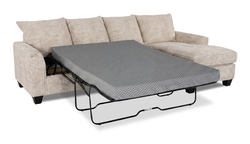 Made in Canada Customizable Sofa Lab Arc Fabric Right-Facing Sofabed Sectional - Plush Parchment