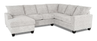 Made in Canada Customizable Sofa Lab Arc 3 Piece Left-Facing Fabric Sectional with Chaise - Plush Oyster 