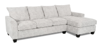 Made in Canada Customizable Sofa Lab Arc Fabric Right-Facing Sofabed Sectional - Plush Oyster