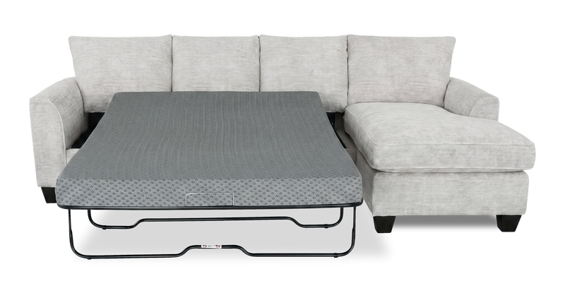 Made in Canada Customizable Sofa Lab Arc Fabric Right-Facing Sofabed Sectional - Plush Oyster