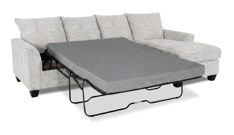 Made in Canada Customizable Sofa Lab Arc Fabric Right-Facing Sofabed Sectional - Plush Oyster
