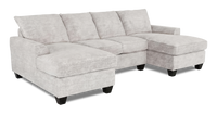 Made in Canada Customizable Sofa Lab Arc Fabric Double Chaise Sectional - Plush Oyster