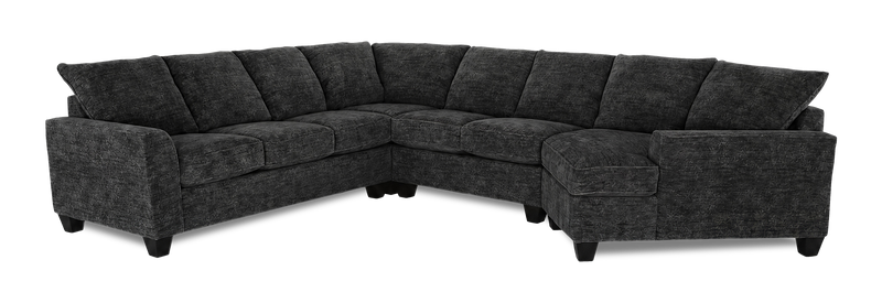 Made in Canada Customizable Sofa Lab Arc 4-Piece Right-Facing Sectional with Cuddler - Plush Charcoal 