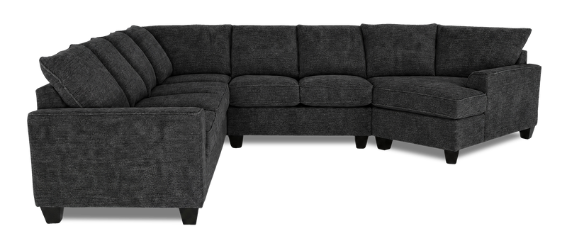Made in Canada Customizable Sofa Lab Arc 4-Piece Right-Facing Sectional with Cuddler - Plush Charcoal 