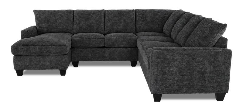Made in Canada Customizable Sofa Lab Arc 4-Piece Left-Facing Sectional with Chaise - Plush Charcoal 