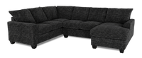 Made in Canada Customizable Sofa Lab Arc 3 Piece Right-Facing Fabric Sectional with Chaise – Plush Charcoal