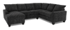 Made in Canada Customizable Sofa Lab Arc 3 Piece Left-Facing Fabric Sectional with Chaise - Plush Charcoal 