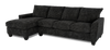 Made in Canada Customizable Sofa Lab Arc Fabric Left-Facing Sofabed Sectional - Plush Charcoal 