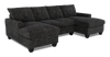 Made in Canada Customizable Sofa Lab Arc Fabric Double Chaise Sectional - Plush Charcoal| Sofa sectionnel avec deux fauteuils longs personnalisable Arc de Sofa Lab fabriqué au Canada en tissu - Plush Charcoal