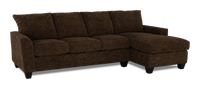 Made in Canada Customizable Sofa Lab Arc Right-Facing Fabric Sofa Chaise – Plush Chocolate