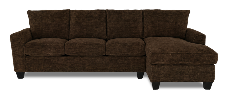 Made in Canada Customizable Sofa Lab Arc Right-Facing Fabric Sofa Chaise  – Plush Chocolate
