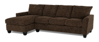 Made in Canada Customizable Sofa Lab Arc Left-Facing Fabric Sofa Chaise - Plush Chocolate