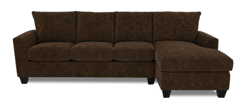 Made in Canada Customizable Sofa Lab Arc Fabric Right-Facing Sofabed Sectional - Plush Chocolate