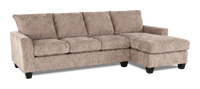 Made in Canada Customizable Sofa Lab Arc Right-Facing Fabric Sofa Chaise  – Chenille Praline 