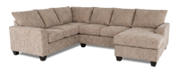 Made in Canada Customizable Sofa Lab Arc 3 Piece Right-Facing Fabric Sectional with Chaise – Chenille Praline 