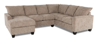 Made in Canada Customizable Sofa Lab Arc 3 Piece Left-Facing Fabric Sectional with Chaise - Chenille Praline 