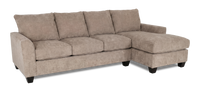 Made in Canada Customizable Sofa Lab Arc Fabric Right-Facing Sofabed Sectional - Chenille Praline 