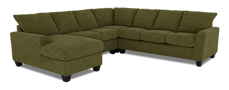 Made in Canada Customizable Sofa Lab Arc 4-Piece Left-Facing Sectional with Chaise - Chenille Moss