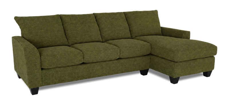 Made in Canada Customizable Sofa Lab Arc Fabric Right-Facing Sofabed Sectional - Chenille Moss