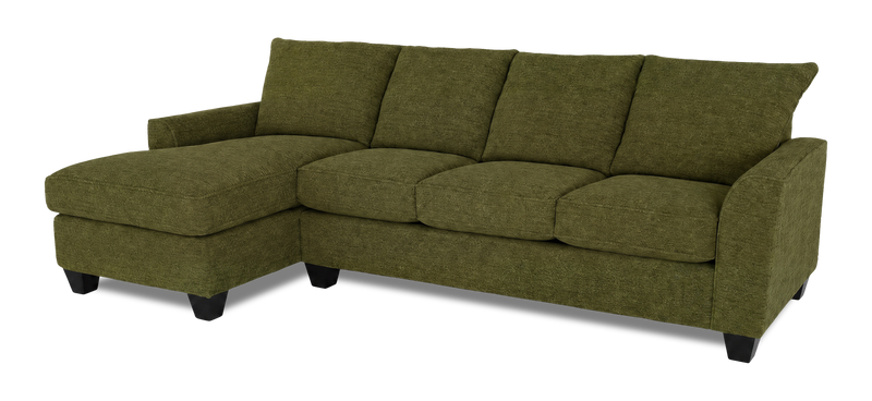 Made in Canada Customizable Sofa Lab Arc Fabric Left-Facing Sofabed Sectional - Chenille Moss
