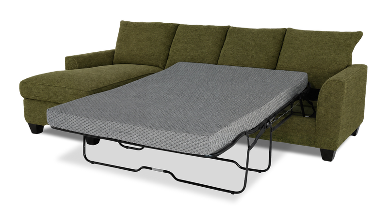 Made in Canada Customizable Sofa Lab Arc Fabric Left-Facing Sofabed Sectional - Chenille Moss