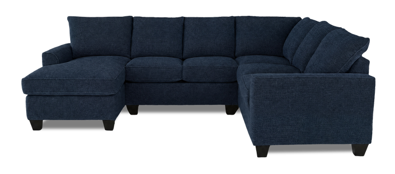 Made in Canada Customizable Sofa Lab Arc 3 Piece Left-Facing Fabric Sectional with Chaise - Chenille Pacific