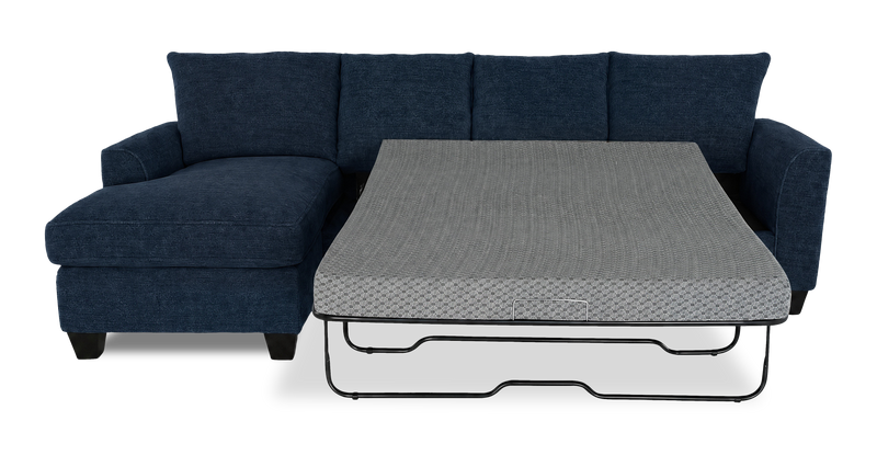 Made in Canada Customizable Sofa Lab Arc Fabric Left-Facing Sofabed Sectional - Chenille Pacific