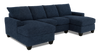Made in Canada Customizable Sofa Lab Arc Fabric Double Chaise Sectional - Chenille Pacific | Sofa sectionnel avec deux fauteuils longs personnalisable Arc de Sofa Lab fabriqué au Canada en tissu - Chenille Pacific