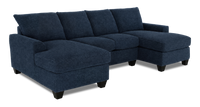 Made in Canada Customizable Sofa Lab Arc Fabric Double Chaise Sectional - Chenille Pacific 