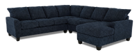 Made in Canada Customizable Sofa Lab Arc 4-Piece Right-Facing Sectional with Chaise - Chenille Pacific 