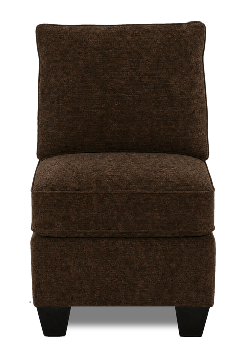 Made in Canada Customizable Sofa Lab Arc 46\" Fabric Armless Chair – Plush Chocolate