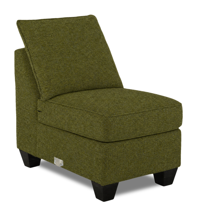 Made in Canada Customizable Sofa Lab Arc 46\" Fabric Armless Chair – Chenille Moss