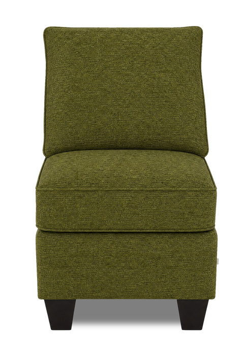 Made in Canada Customizable Sofa Lab Arc 46\" Fabric Armless Chair – Chenille Moss