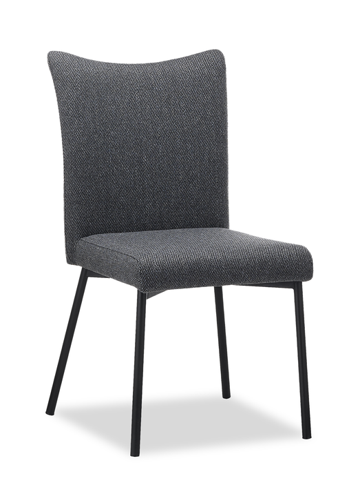 Atlas 5pc Dining Set with Table & 4 Chairs, Sintered Stone & Metal, 71\"W - Grey/Black