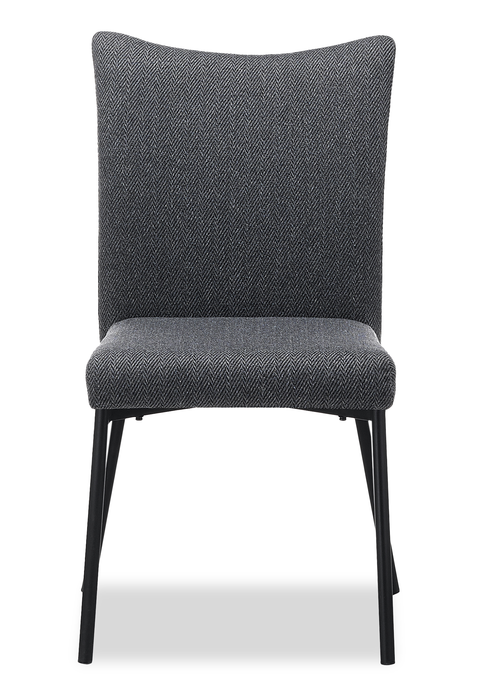 Atlas 5pc Dining Set with Table & 4 Chairs, Sintered Stone & Metal, 71\"W - Grey/Black