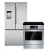 Bosch 36" Cu. Ft French Door Refrigerator and 4.6 Cu. Ft. Electric Range – Stainless Steel | Réfrigérateur de 36 pi3 à portes françaises et cuisinière électrique de 4,6 pi3 de Bosch - acier inoxydable