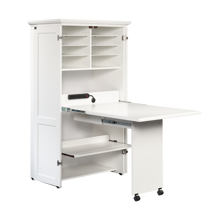 Boon 35.12\" Storage Accent Cabinet with Fold Out Work Surface – Glacier White