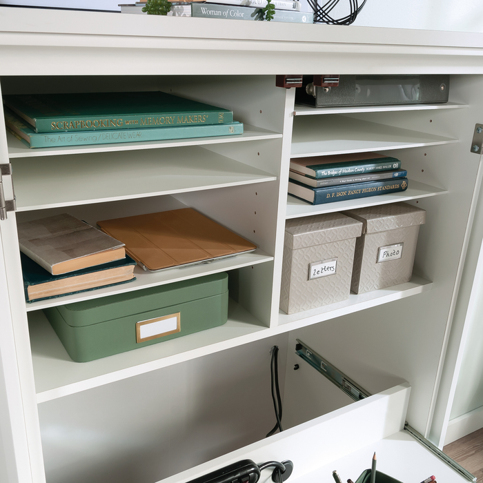 Boon 35.12\" Storage Accent Cabinet with Fold Out Work Surface – Glacier White