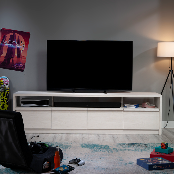 Bromley 81” 2-Piece TV Stand with Credenza for TVs up to 90” – Alabaster Oak