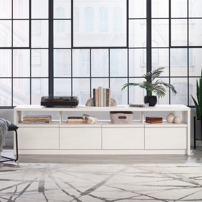 Bromley 81” 2-Piece TV Stand with Credenza for TVs up to 90” – Alabaster Oak
