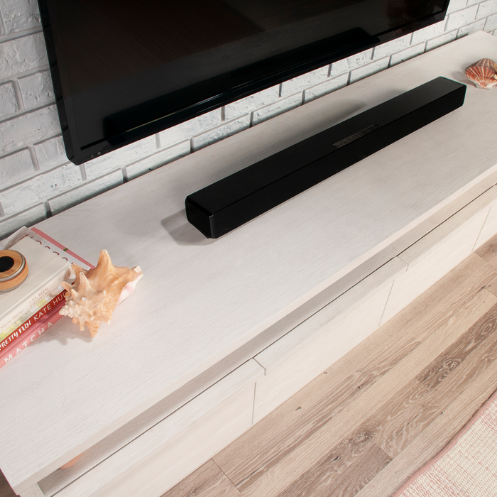 Bromley 81” 2-Piece TV Stand with Credenza for TVs up to 90” – Alabaster Oak