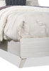 Cami Panel Bed with Fabric Headboard & Frame, Grey Oak - Queen Size | Lit à panneaux Cami en chêne gris avec tête de lit en tissu et cadre de lit - format grand lit