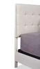 Cami Panel Bed with Fabric Headboard & Frame, Grey Oak - Queen Size | Lit à panneaux Cami en chêne gris avec tête de lit en tissu et cadre de lit - format grand lit
