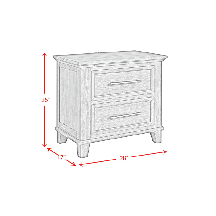 Celine Bedside 2-Drawer Nightstand, 28\"W x 26\"H – Ivory