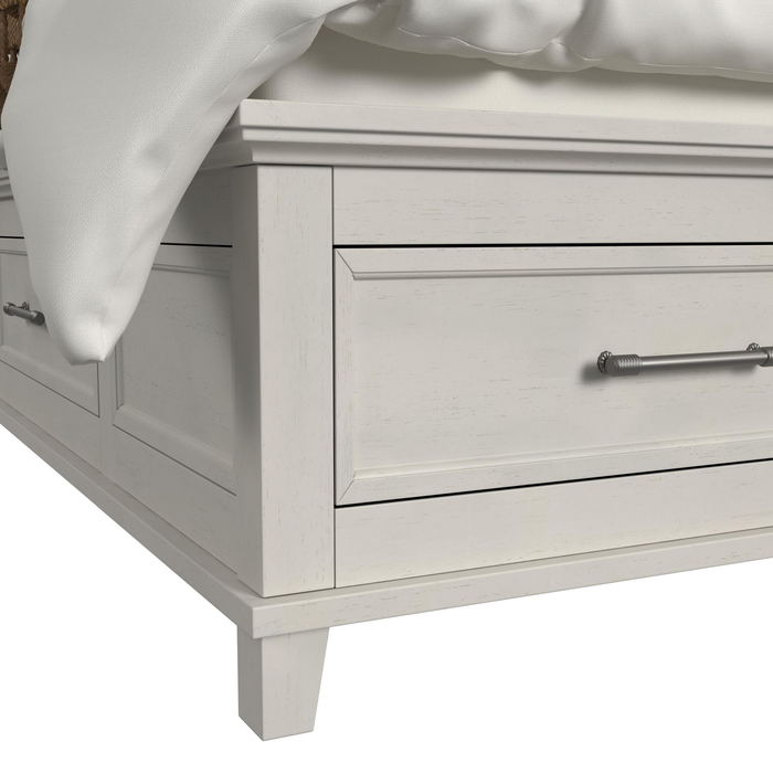 Celine Platform Storage Bed with Headboard & Frame, Ivory - King Size