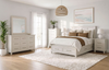 Celine 5pc Bedroom Set with Storage Bed, Dresser & Mirror, Ivory - Queen Size | Ensemble de chambre à coucher Celine 5 pièces avec lit de rangement, commode et miroir, ivoire - format grand lit
