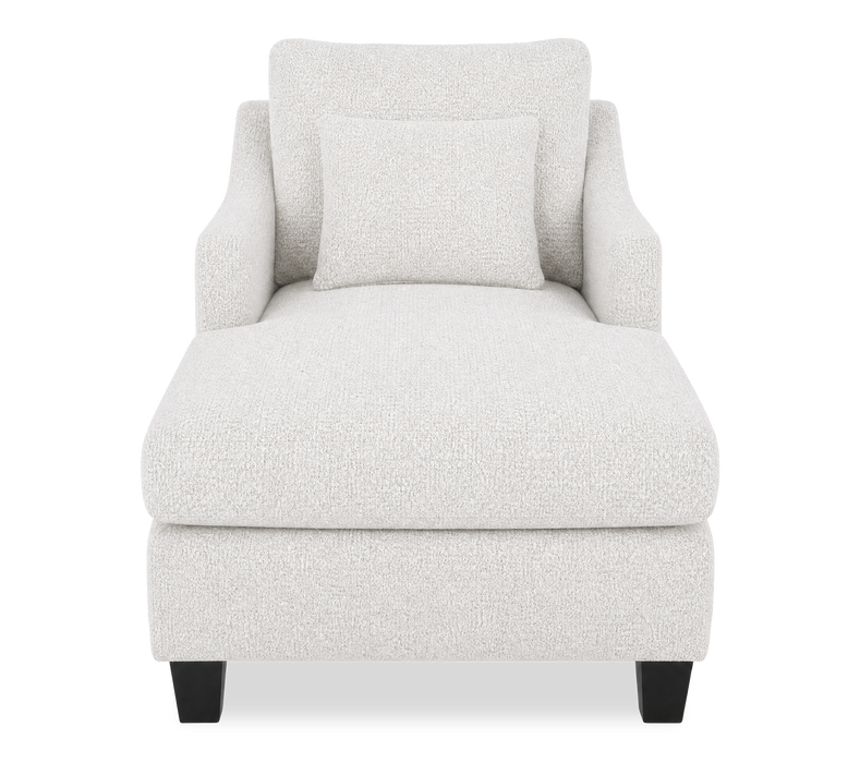 Made in Canada Sofa Lab Customizable 36\" Fabric Accent Chaise with Wood Legs – Teddy Snow