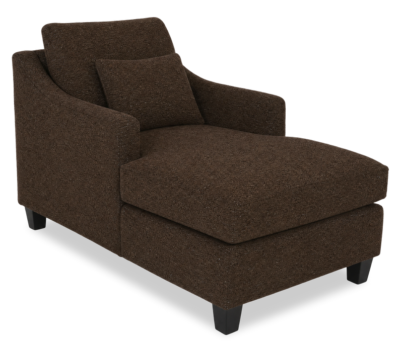 Made in Canada Sofa Lab Customizable 36\" Fabric Accent Chaise with Wood Legs – Teddy Walnut